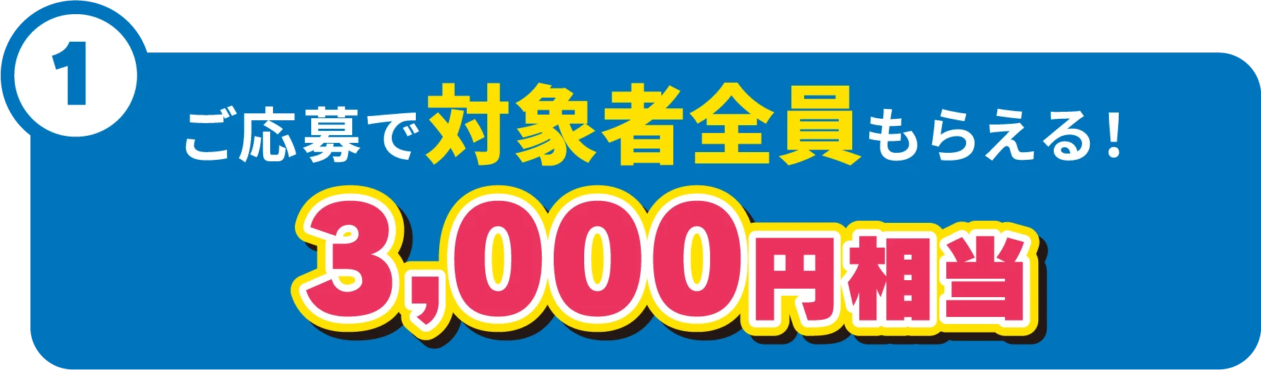 ご応募で対象者全員もらえる！3,000円相当