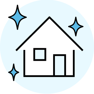 キラキラした家のイラスト