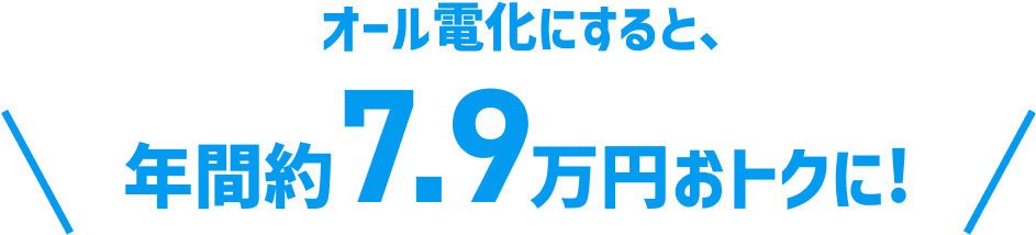 オール電化にすると、年間約7.9万円おトクに!