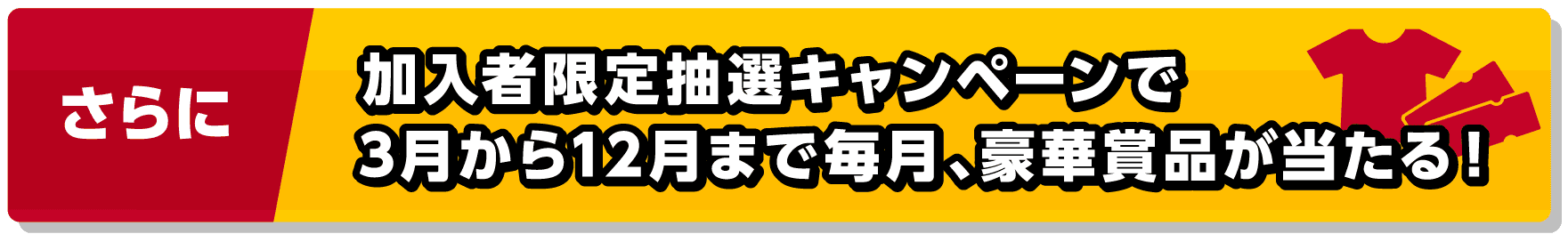 さらに加入者限定抽選キャンペーンで3月から12月まで毎月、豪華賞品が当たる！