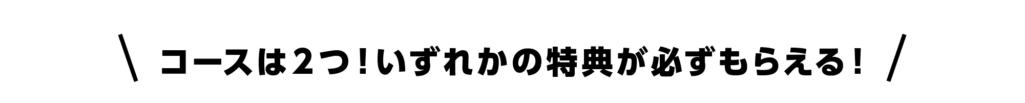 コースは2つ！いずれかの特典が必ずもらえる！