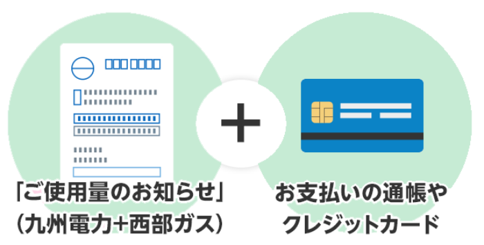 ご使用量のお知らせと、お支払いの通帳やクレジットカード